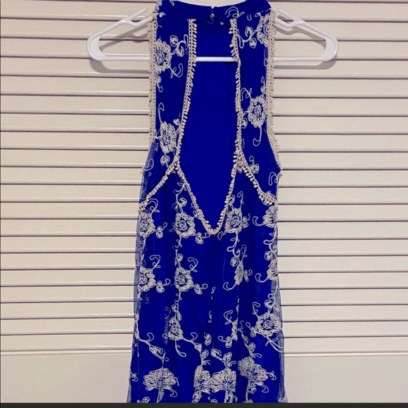 Lovers + Friends Blue & Lace Tent/Muumuu Dress - Picture 2 of 8